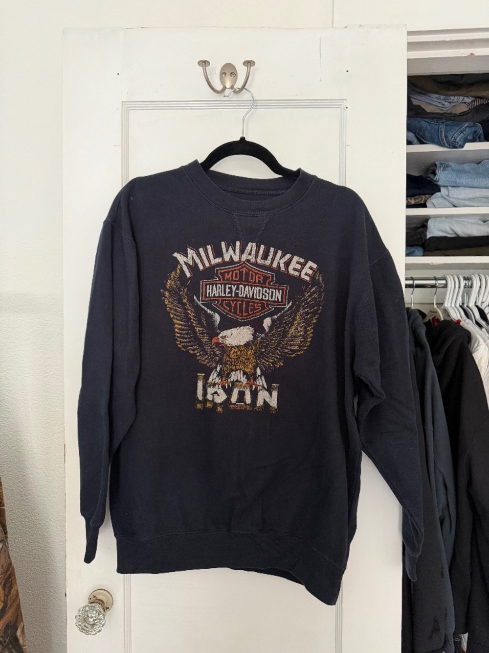 Black Harley Davidson Crewneck Hoodie